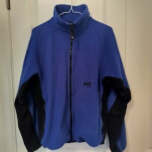 Vintage Helly Hansen Blue and Black Fleece Jacket